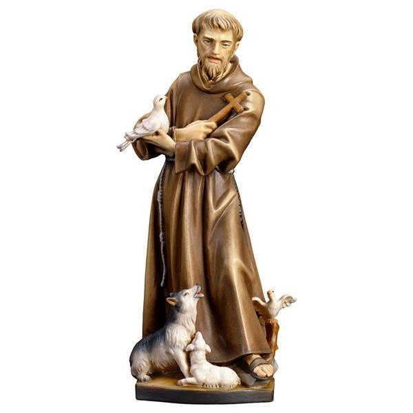 St. Frans med dyr, statue 20 cm