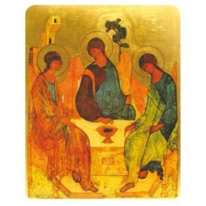 Trykt ikon. Hl. Treenighet, Roublev. 10x14cm