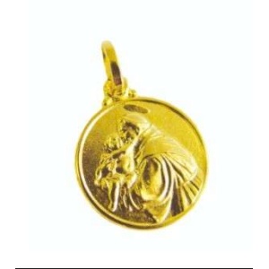 Medaljong, St. Antonius. Forgyllet, 14mm