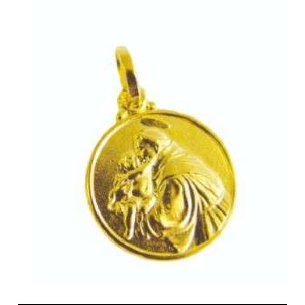 Medaljong, St. Antonius. Forgyllet, 14mm