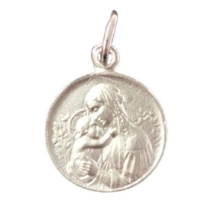 Medaljong. Botticelli Maria, sølv 16mm.
