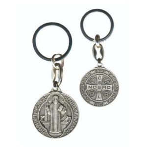 Nøkkelring med Benediktmedaljong. 32mm