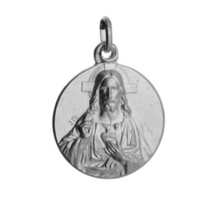 Medaljong, Jesu hl. hjerte. Sølv 17mm
