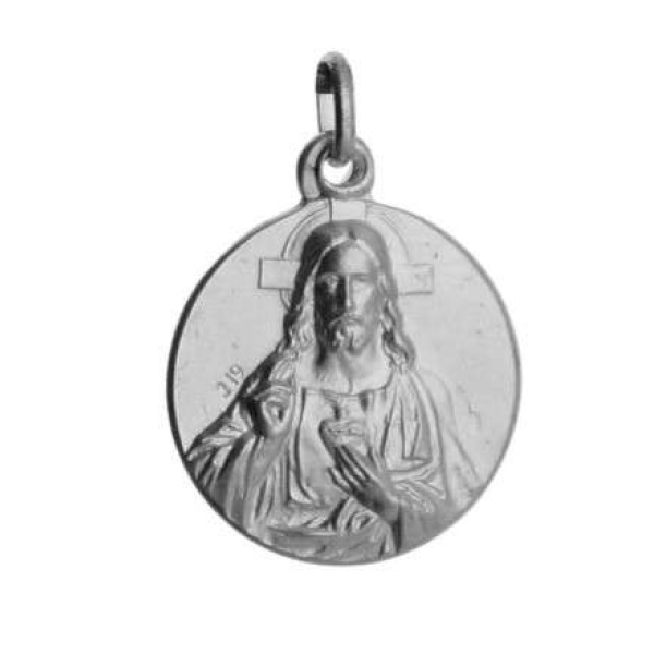 Medaljong, Jesu hl. hjerte. Sølv 17mm