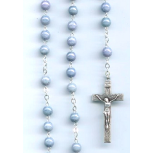 Rosenkrans, Labradorite. St. Therese sentermedaljong.