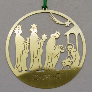 Juletrepynt i messing, de hellige tre konger