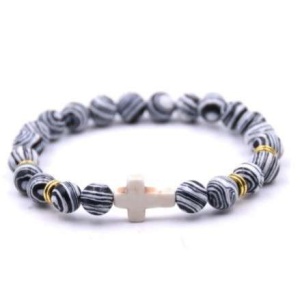 Elastisk armbånd med steinperler 8mm, Malachite