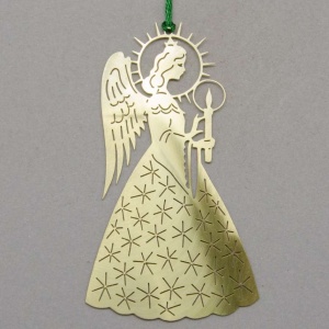 Julepynt, Messing. Engel med Lys.