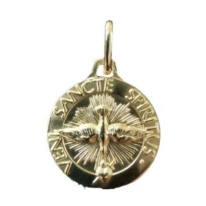 Medaljong. Hellige Ånd, forgyllet 14mm