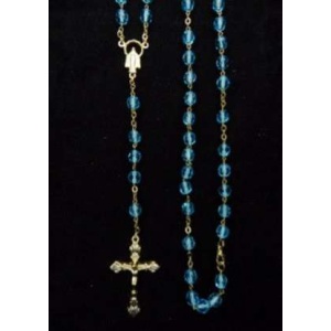 Rosenkrans, blå 6mm perler
