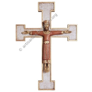 Krusifiks, håndskåret tre.