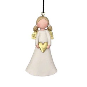 Engel, hengende med gullhjerte. 1