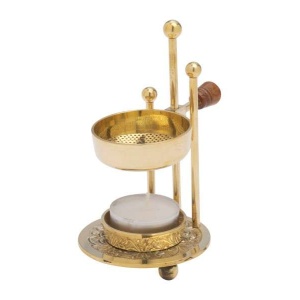 Røkelsesbrenner, justerbar, messig. H 11 cm