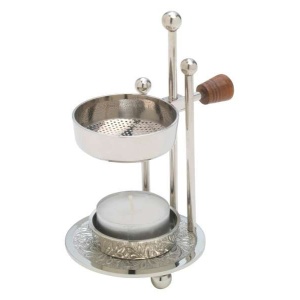 Røkelsesbrenner, justerbar. Nikkelbelagt 11 cm