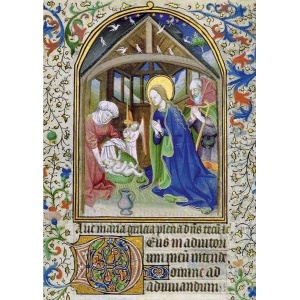 Julekort, Tilbedelse av det nyfødte barnet