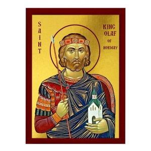 Gresk ikon St. Olav,  15x21 cm trykt