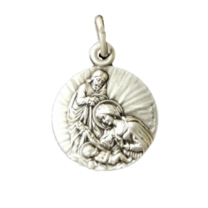 Medaljong Kristi fødsel, sølv 18mm