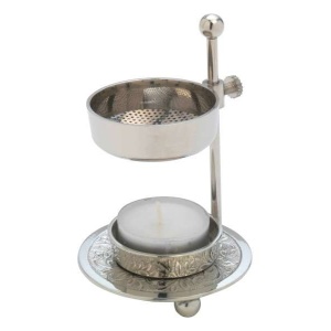 Røkelsesbrenner justerbar H 11 cm nikkelbelagt