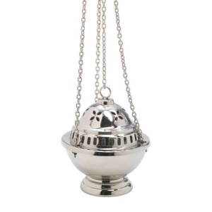 Røkelseskar nikkelbelagt H 14 cm