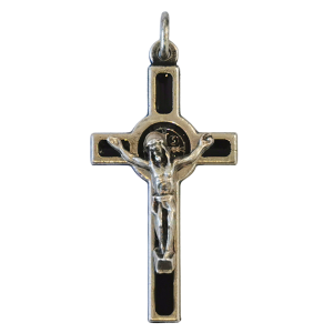 St. Benediktskors i metall med emalje 3,5 cm