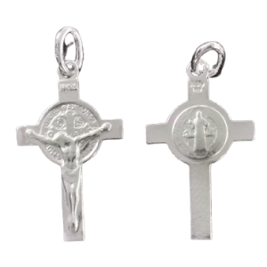 St. Benediktskors i sølv,  24mm