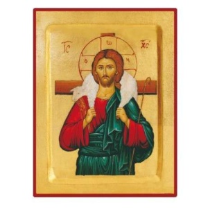 Forgylt ikon 18*23cm - Den gode hyrde