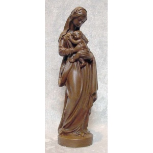 Jomfru Maria, renessansestil, trefarget resin 16 cm