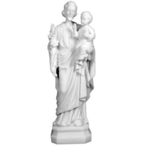 St. Josef, statue i alabast 20cm hvit