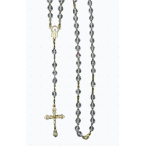 Rosenkrans halvkrystall gjennomsiktig, 6mm perler