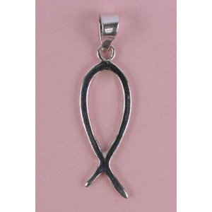 Anheng, fisk sølv. 2 cm