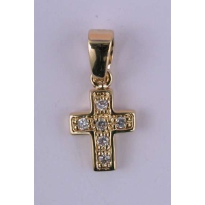 Kors, forgylt med zirkoner. 1,5 cm