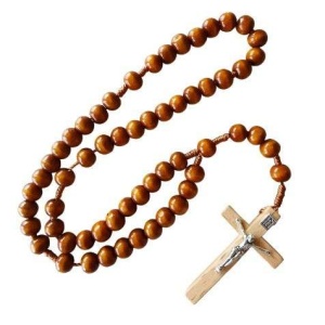 Rosenkrans tre med taubindinger og sølv corpus