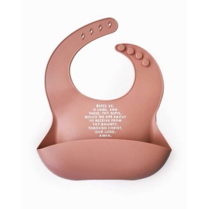 Meal Blessing Silicone Bib | Rose Pink