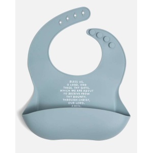 Meal Blessing Silicone Bib | Smoky Blue
