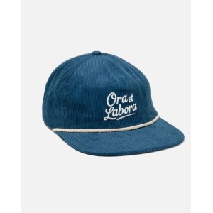 Ora et Labora Corduroy Hat, Blue