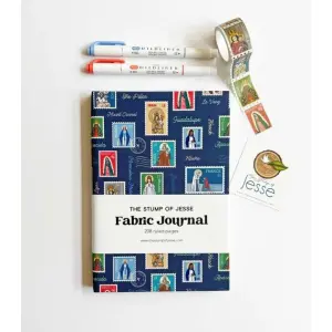 Ave Maria Post Fabric Hardcover Journal. Blå