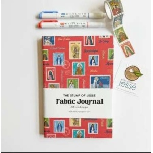 Ave Maria Post Fabric Hardcover Journal. Rød