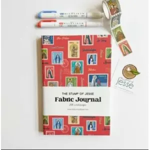 Ave Maria Post Fabric Hardcover Journal. Rød