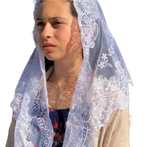 Mantilla, hvit