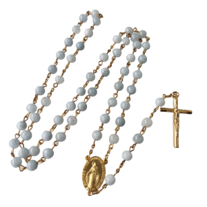 Rosenkrans labradoritt med gullfargede lenker