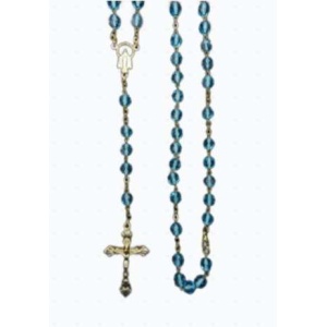 Rosenkrans, blå 6mm perler