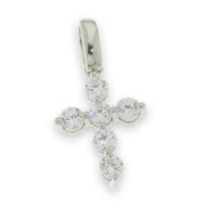 Kors i sølv 925 med zirkon 1,5x1 cm