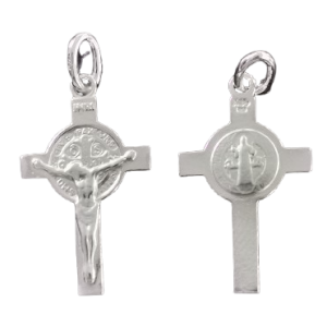 St. Benediktskors i sølv,  24mm