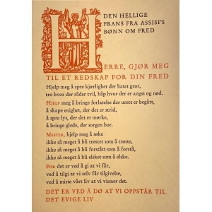 Den Hellige Frans Fra Assisis bønn om fred
