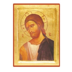 Forgylt ikon 14x18cm – Den barmhjertige Kristus