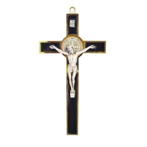 Krusifiks, St. Benedikt, sort, 19cm