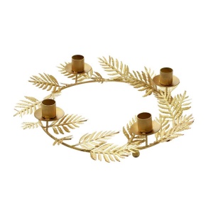 Adventsstake med palmeblader, gull. D32 cm