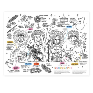 Aktivitetsark til fargelegging, ikonografi (61 x 46 cm) – Iconography Jumbo Activity Sheet