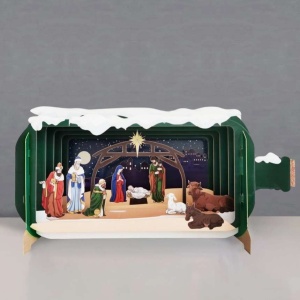 3D Julekort. Julekrybben
